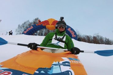snow kayaking