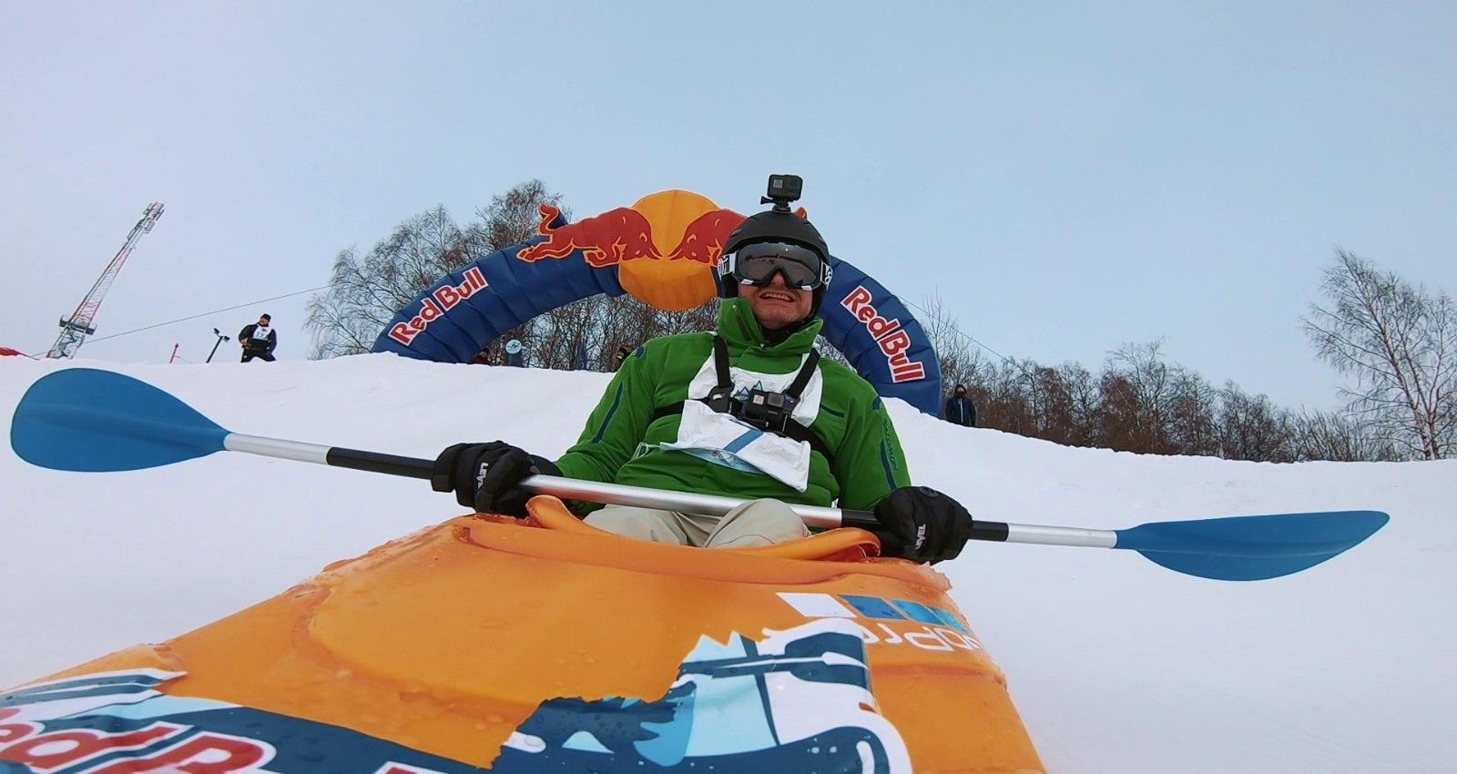 snow kayaking