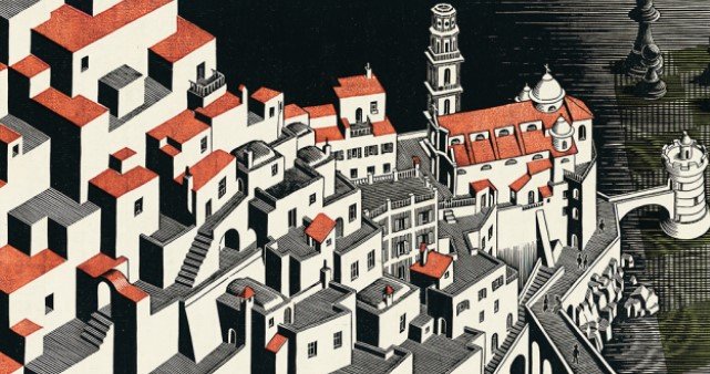 Escher particolare manifesto mostra Genova