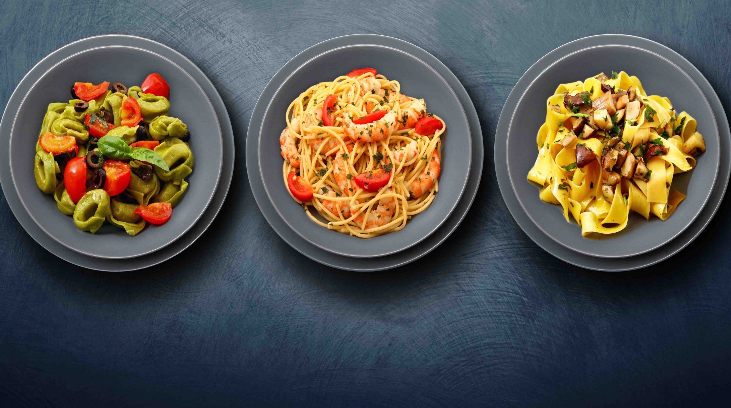 tris di pasta italiana