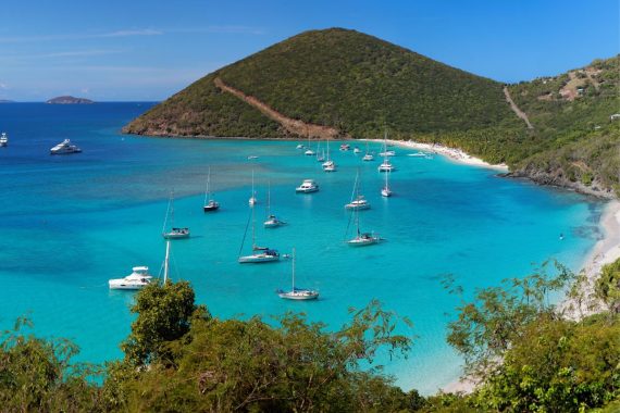 Isole vergini britanniche in barca