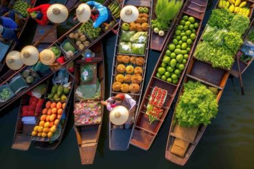 Bangkok thailandia mercato galleggiante adobe